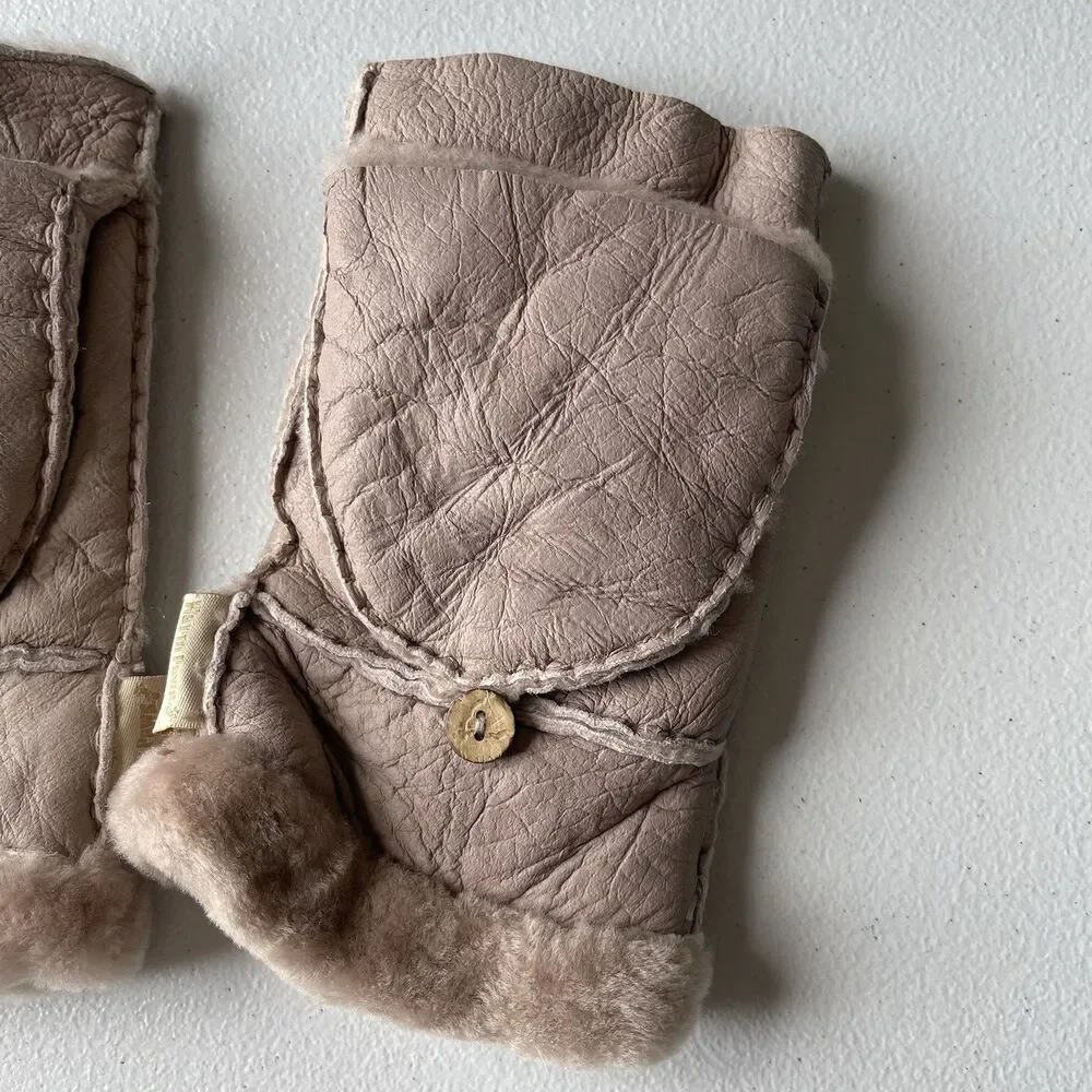 Warm Paws Winter Mittens Gloves Tan Cream Warm Women's Size S/M